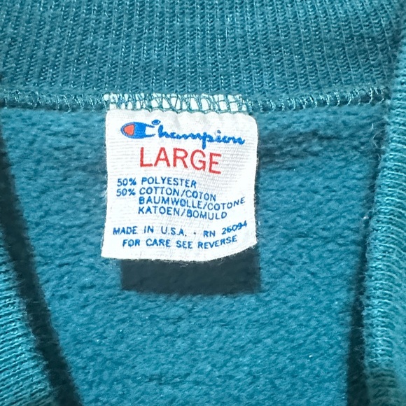 Champion Teal Button-Up Sweatshirt - Picture 2 of 5